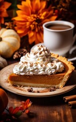 Obraz na płótnie Canvas Autumn pumpkin pie