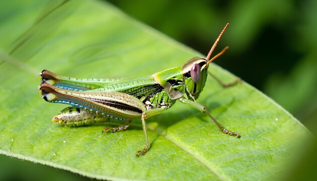 grasshopper on a leaf