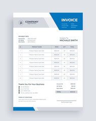 Modern elegant invoice template layout bill form price invoice. business invoice accounting	