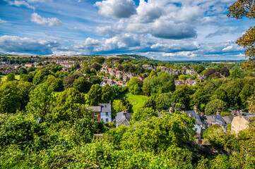 A view west from the upper levels of the castle keep in Lewes, Sussex, UK in summertime © Nicola