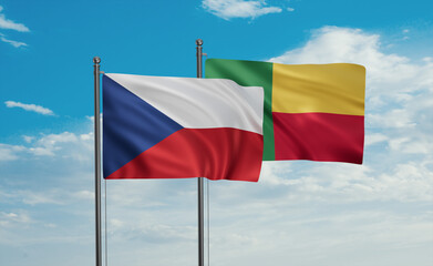 Benin and Czech Republic flag