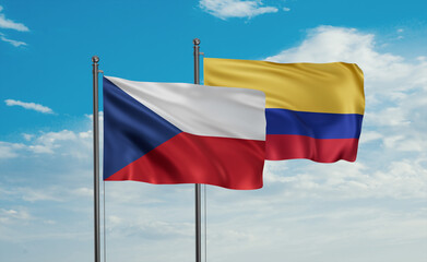 Colombia and Czech Republic flag