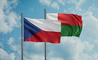 Madagascar and Czech Republic flag