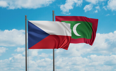 Maldives and Czech Republic flag