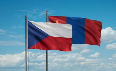 Mongolia and Czech Republic flag