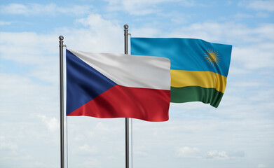 Rwanda and Czech Republic flag