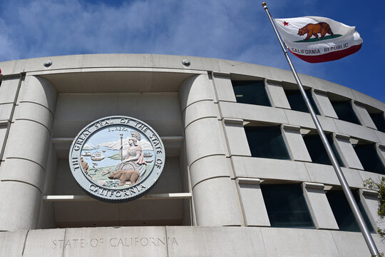 San Francisco, California, USA - July 25, 2023: Headquarters building of California Public Utilities Commission in San Francisco, State of California.