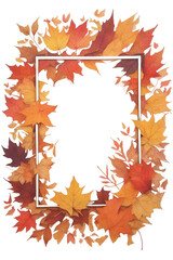  autumn background frame with red leaves place for text