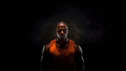 Fototapeta na wymiar black athlete studio portrait