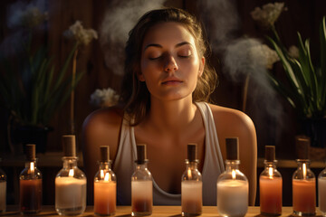 Healthy woman in spa salon. Traditional oriental aroma therapy and beauty treatments