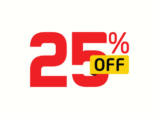 Sale 25% off banners, Discount offer tags 25% off