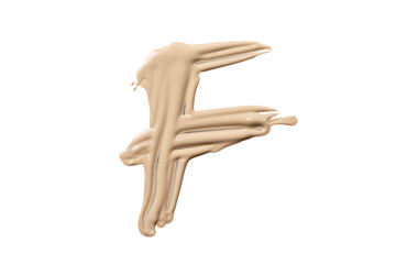 Letter F made with foundation smudged