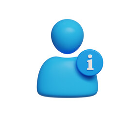 3D user info icon. Personal information icon. User information icon. Person info, employee data, account details. 3d illustration