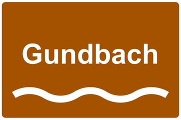 Illustration eines Flussnamenschildes des Flusses 