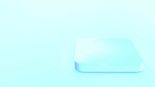 langsam rotierende geometrische Figur - Ein perfekter Hintergrund f&uuml;r kreative Designs in den Bereichen Technologie, Gesundheit und modernes Lifestyle, hellblau