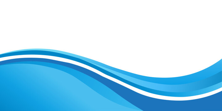Blue and white business wave banner background