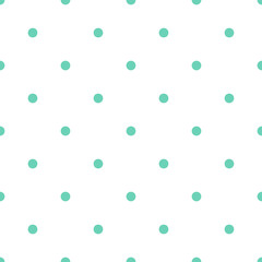 green Polka Dots Pattern Repeat on white Background