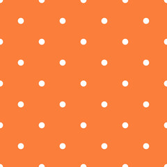 White Polka Dots Pattern Repeat on coral Background