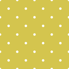 White Polka Dots Pattern Repeat on green Background
