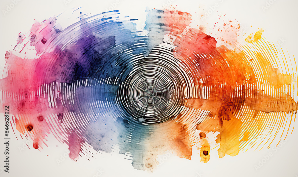 Poster abstract texture background with circle lines in color.