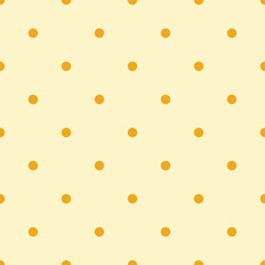 orange Polka Dots Pattern Repeat on yellow Background