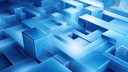 Abstract, blue geometric background design with cubes
