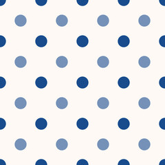 blue Polka Dots Pattern Repeat on white Background