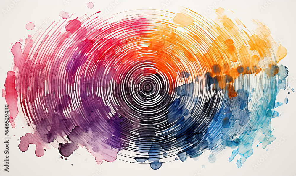 Poster abstract texture background with circle lines in color.