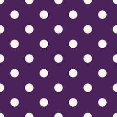 white Polka Dots Pattern Repeat on purple Background