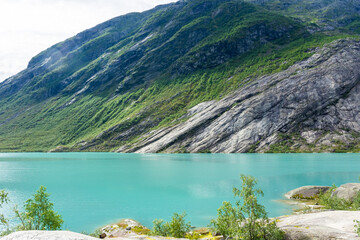 Naklejka premium Glacial Lake of the Nigardsbreen Glacier, Jostedalen, Norway