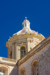 Fototapeta na wymiar Dome of the baroque cathedral of Rabat , Malta