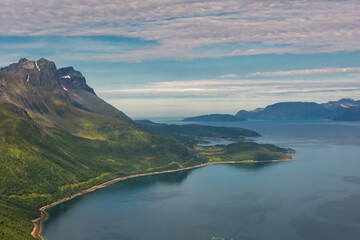 Mountain landscape of Senja Island in  Norway