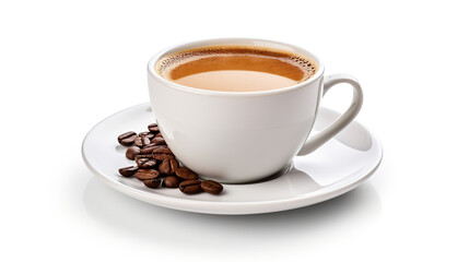 Fototapeta premium A cup of aromatic coffee in a white cup