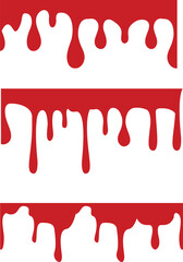 A collection of liquid blood drips for artwork compositions and backgrounds