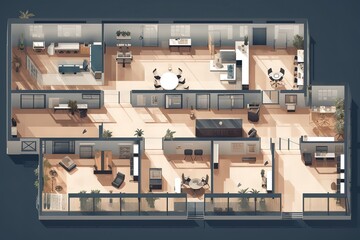 modern house plan. Generative AI