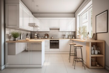 Fototapeta premium modern kitchen interior. Generative AI