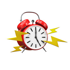 a 3d Alarm Clock Ticking illustration isolated on a white background