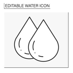  Drop line icon. Water substance. Chemical element. Nature. Eco system. Water concept. Isolated vector illustration. Editable stroke