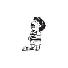 Handdrawn kid illustration, child drawing, cute kid