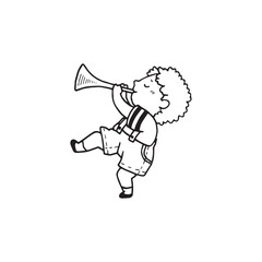 Handdrawn kid illustration, child drawing, cute kid