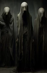 horror scary monks witches in dark fantasy poster, dramatic scene, hollow movie poster © beshoy