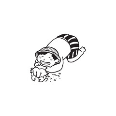 Handdrawn kid illustration, child drawing, cute kid