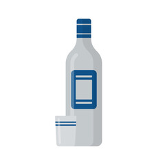 Bottle and glass icon. Colored silhouette. Front side view. Vector simple flat graphic illustration. Isolated object on a white background. Isolate.