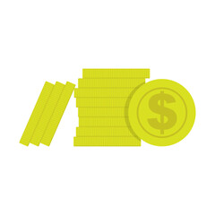 Coin icon. Money. Colored silhouette. Front side view. Vector simple flat graphic illustration. Isolated object on a white background. Isolate.