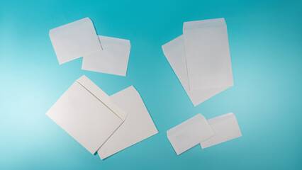 Mockups of paper envelopes without logo in different sizes