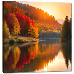 "Hyper-Realism: Autumn's Enchanting Sunset"