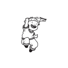 Handdrawn kid illustration, child drawing, cute kid