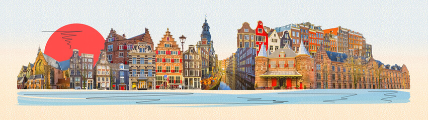 collage of Amsterdam photos Netherlands Holland