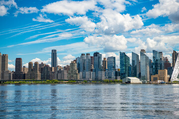 Fototapeta premium midtown manhattan and hudson river. metropolis cityscape. new york downtown. manhattan skyline. new york city. skyscraper building of nyc. ny urban city architecture. metropolis destrict