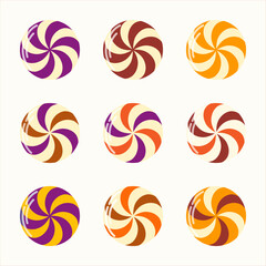 Clip art set stickers of Halloween trick or treat candies on isolated background. Hand drawn elements in traditional colours for Halloween celebration, wrapping paper, scrapbooking. 